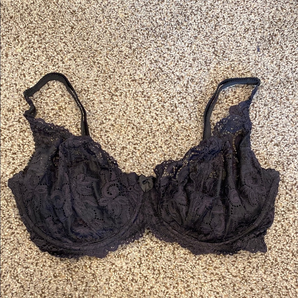 TATIANA Elegant Black Lace Bra, 34E
